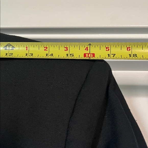 Oleg Cassini Short-Sleeve Blazer – Black, Lace Pocket Square, Vintage - Picture 6 of 6